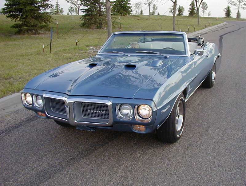 1969 Blue Pontiac Firebird 350 Convertible